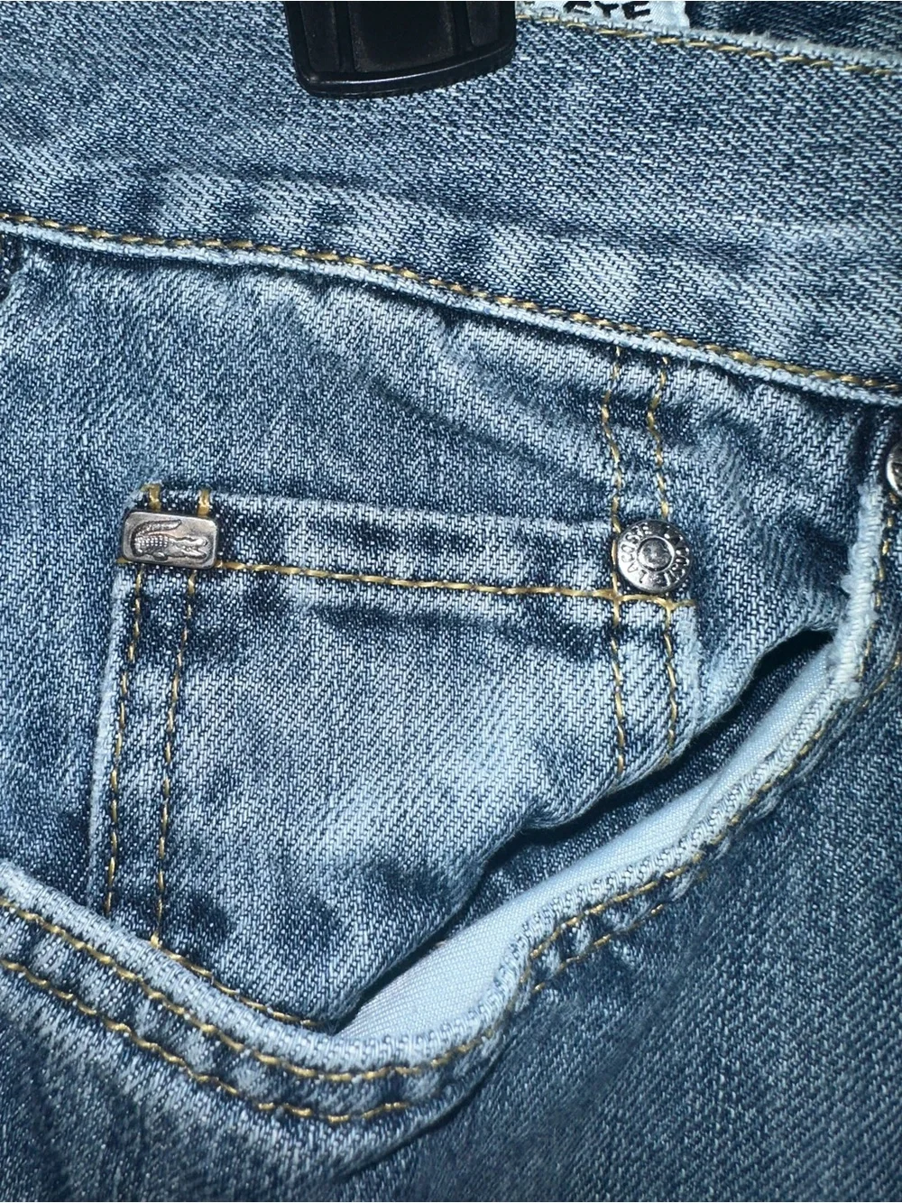 Lacoste Men's Straight Jeans in Blue Wash